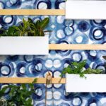 Watercolor Blueberries Removable Wallpaper, Royal Blue Self Adhesive