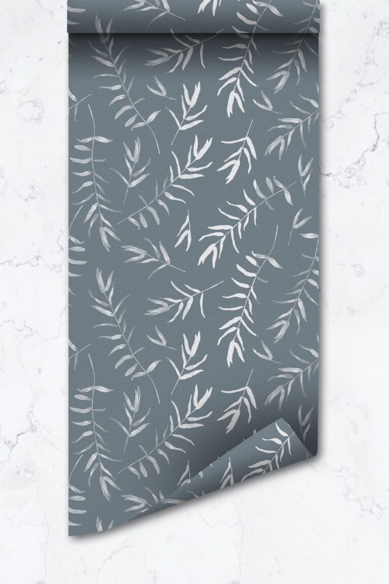 Windy Blue Botanical Removable Wallpaper  Self Adhesive